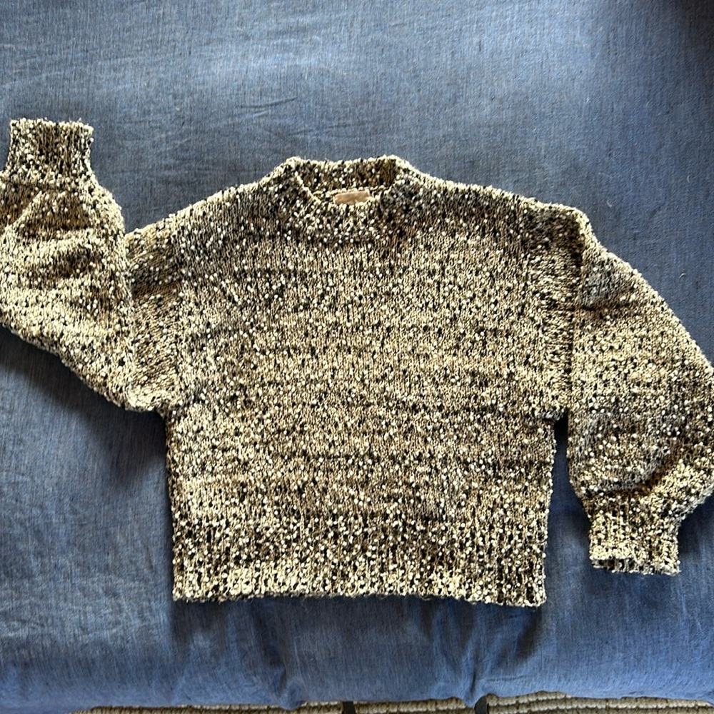 Anthropology cozy, soft, roomy and boxy. Great with your fave jeans and loafers.